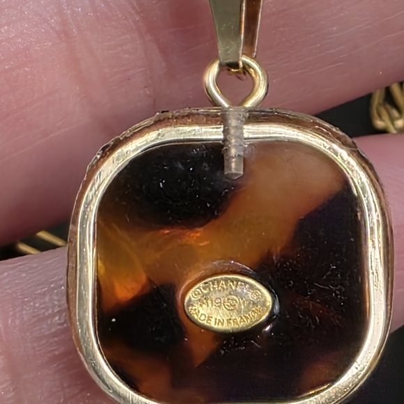 Chanel Gold and Brown Pendant Necklace - Picture 4 of 5